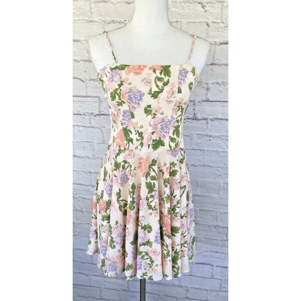ZARA  NWT Women's Floral Short Flare Dress Size Medium Adjustable